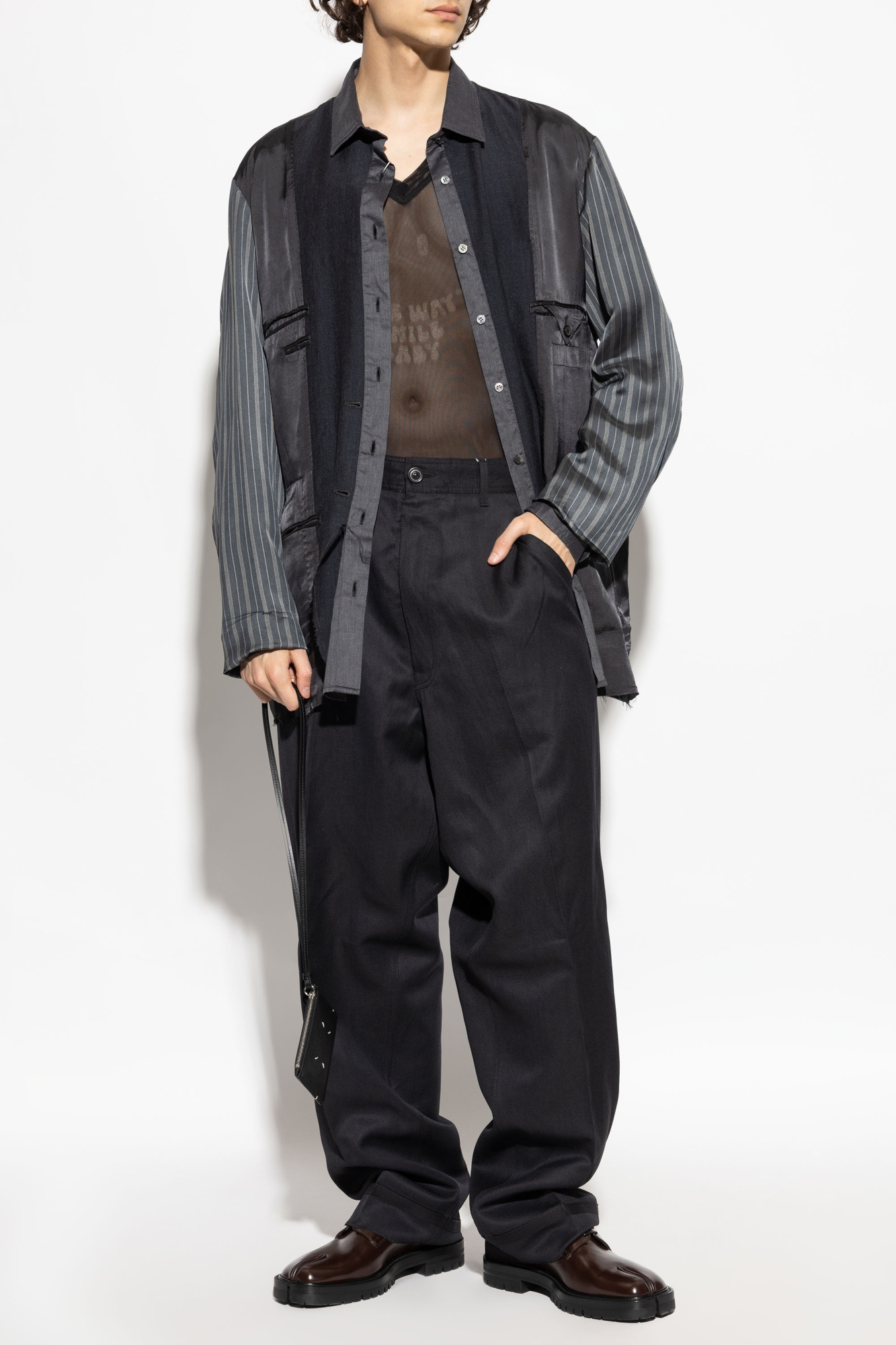 最終SALE！MM6 Maison Margiela シアートップス MM6 Maison Margiela レイヤード シアートップ | ブラック